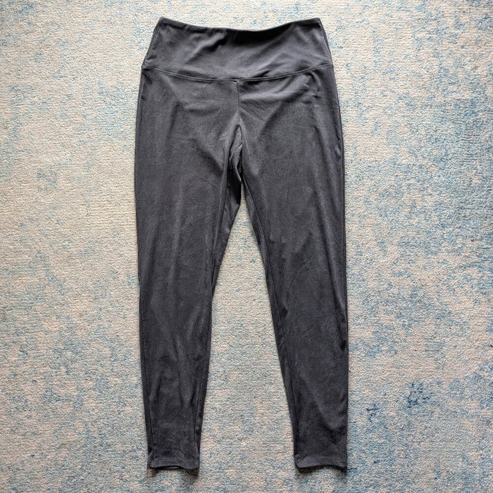 Ruby Ribbon Suedette Shaping Leggings Size L Gray Soft Comfort Stretch
